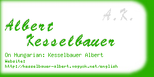 albert kesselbauer business card